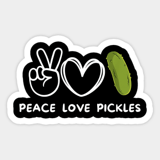 Peace Love Pickles Funny Pickles Lover Food Sticker